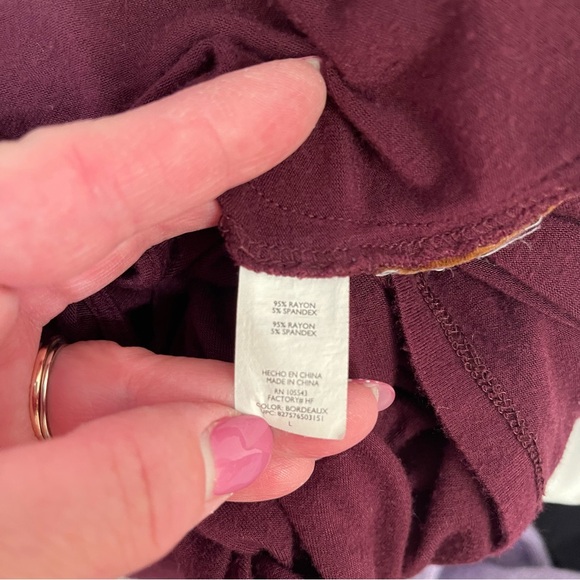 Daisy Fuentes Burgandy Cotton Empire Waist Midi Dress Sz Large - Picture 6 of 9